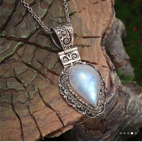 Source Unknown Jewelry - Moonstone Teardrop Necklace Bohemian Style